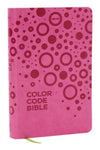 NKJV, Color Code Bible for Kids--soft leather-look, pink