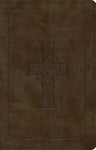 ESV Large Print Value Thinline Bible  (TruTone®, Olive, Celtic Cross Design)